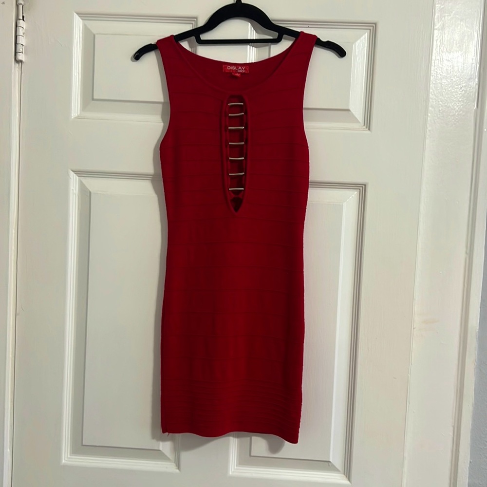 Red mini dress